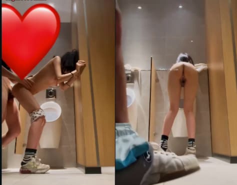 Phang em teen xong nhà vệ sinh nam